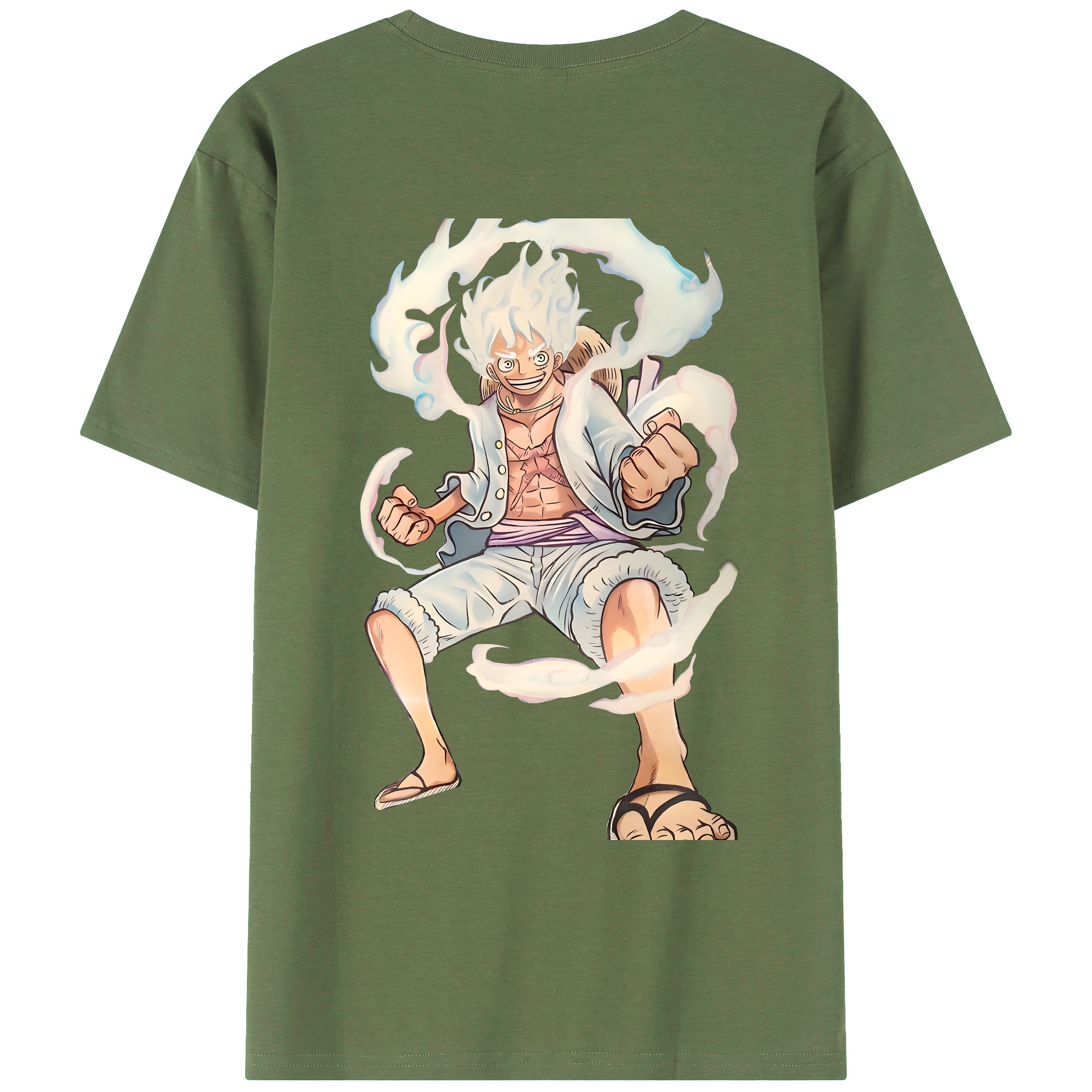 ワンピース モンキー・D・ルフィ ONE PIECE Monkey D. Luffy 綿100％ メンズ半袖Tシャツ（バックプリント） 通気性
